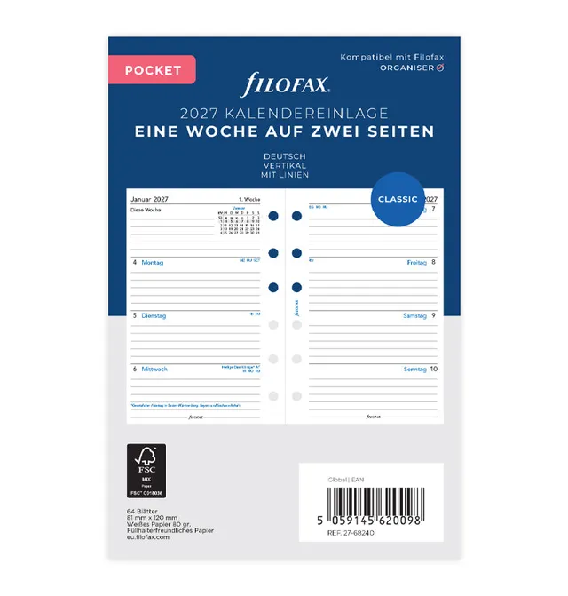 filofax-kalendereinlage-pocket-2027-1-woche-2-seiten-deutsch image 1