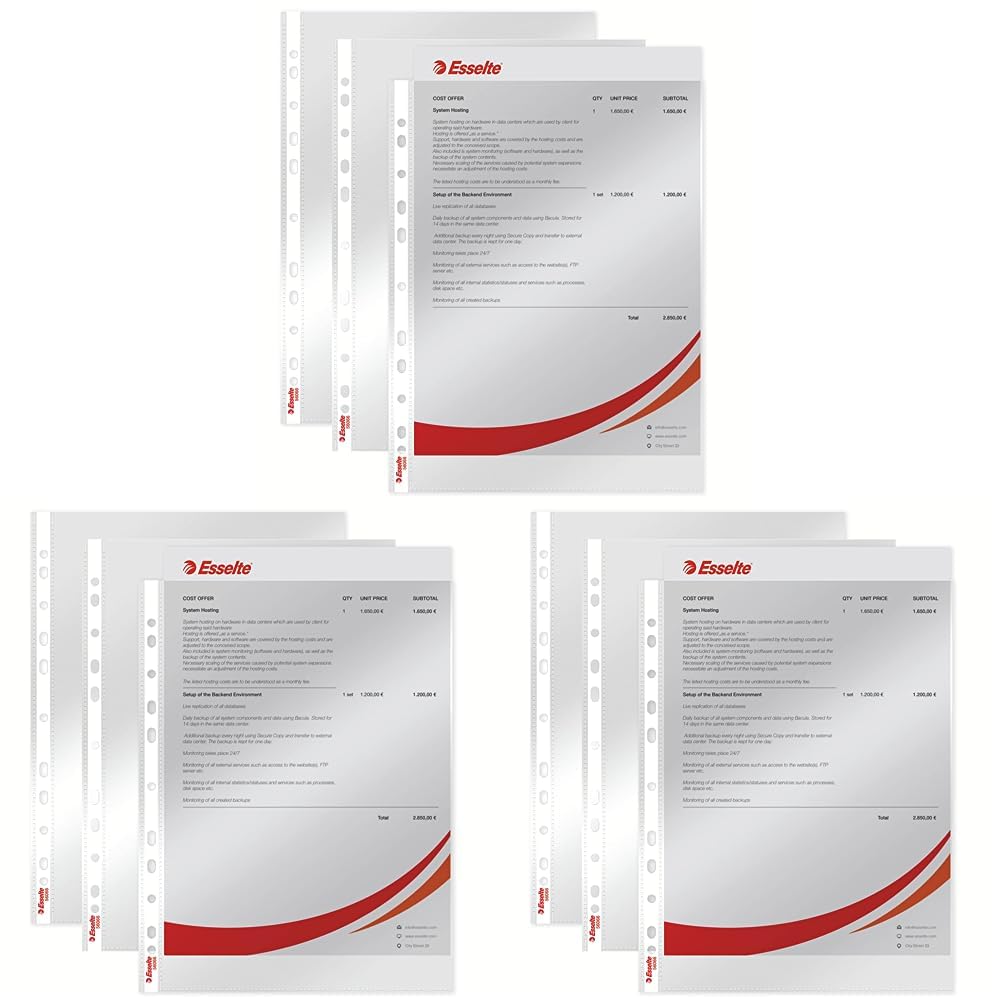esselte-standard-prospekth-llen-set-a4-100-st-ck-gl-nzend-0-055-mm image 7