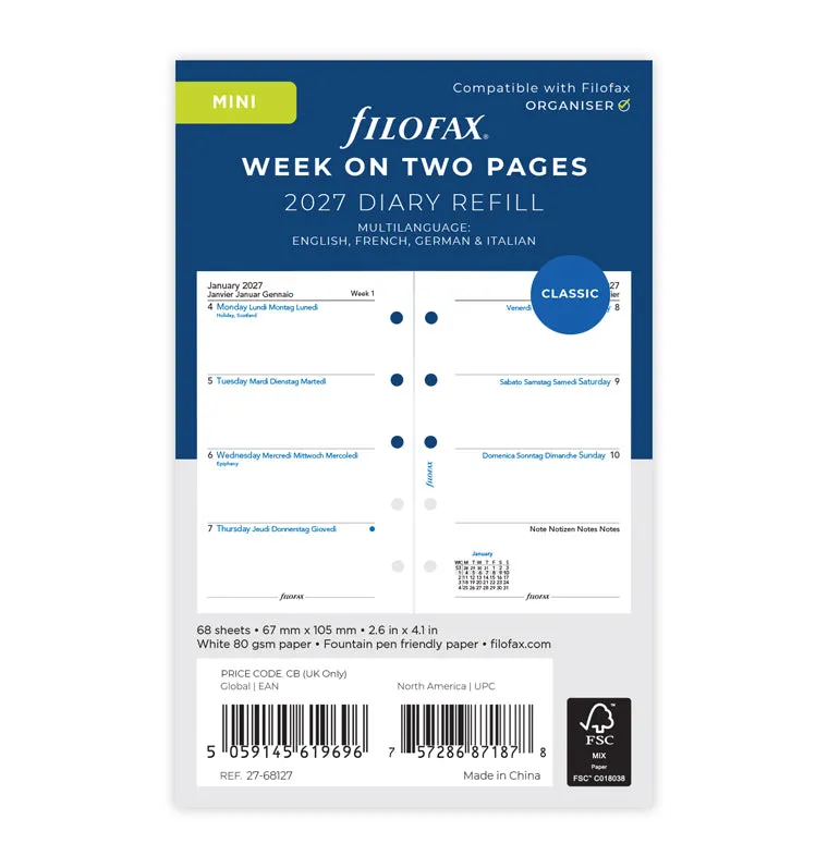 filofax-2027-wochenkalender-1-woche-2-seiten-multilingual-mini-organiser-einlage image 1