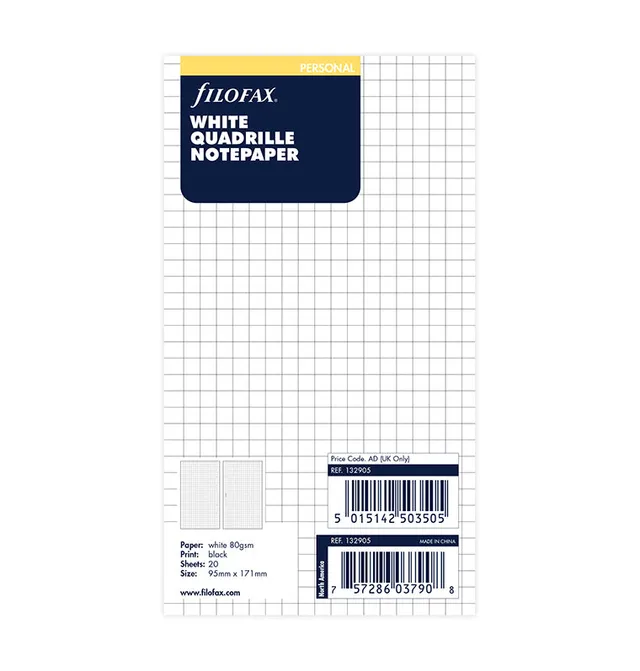 filofax-notizpapier-wei-kariert-personal-5-mm-20-blatt image 1