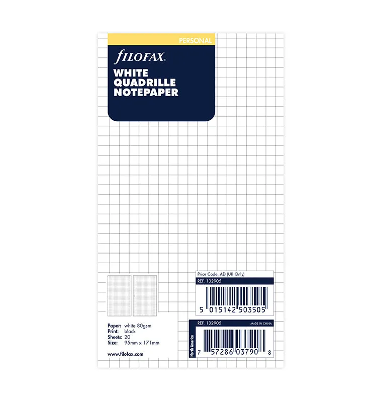 filofax-notizpapier-wei-kariert-personal-5-mm-20-blatt image 1