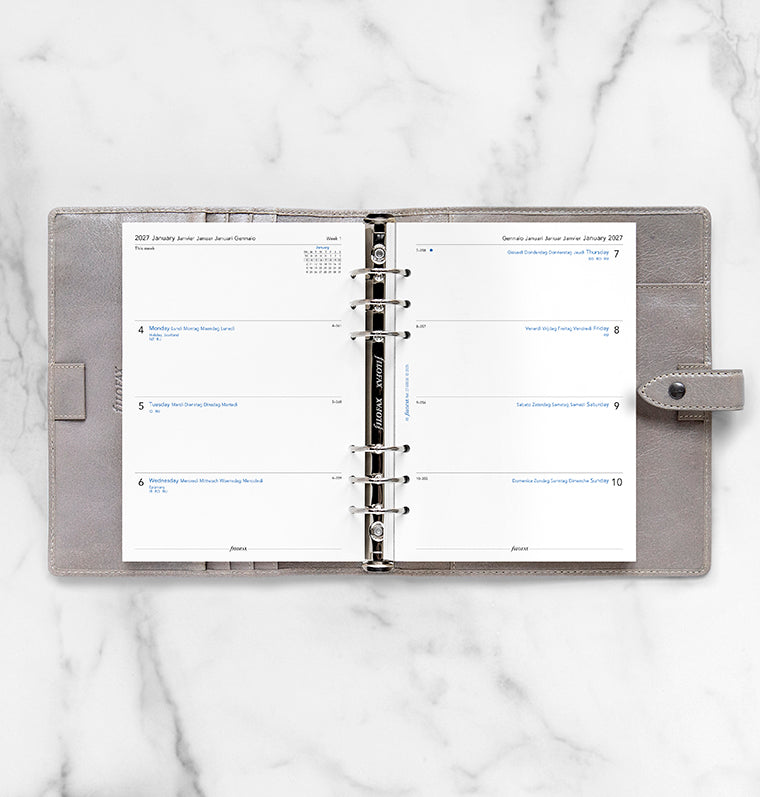 filofax-kalendereinlage-2027-a5-1-woche-2-seiten-multilingual-4x4-spalten image 3