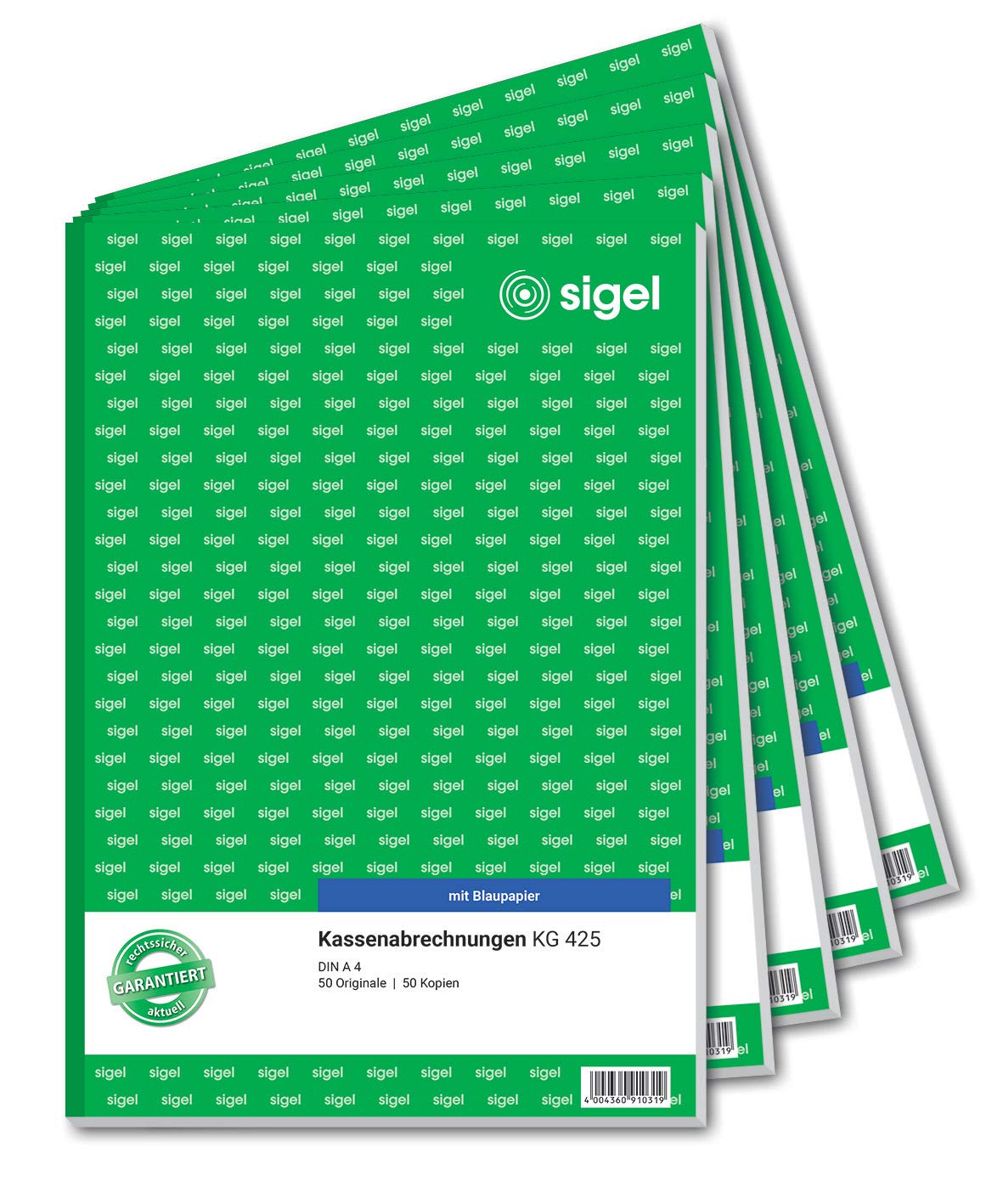 sigel-kg425-5-kassenabrechnung-a4-2x50-blatt-5er-pack-formularbuch image 1