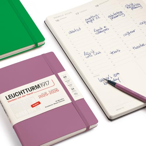 leuchtturm1917-akademischer-wochenplaner-medium-a5-2026-18-monate-spring-leaf-en image 4