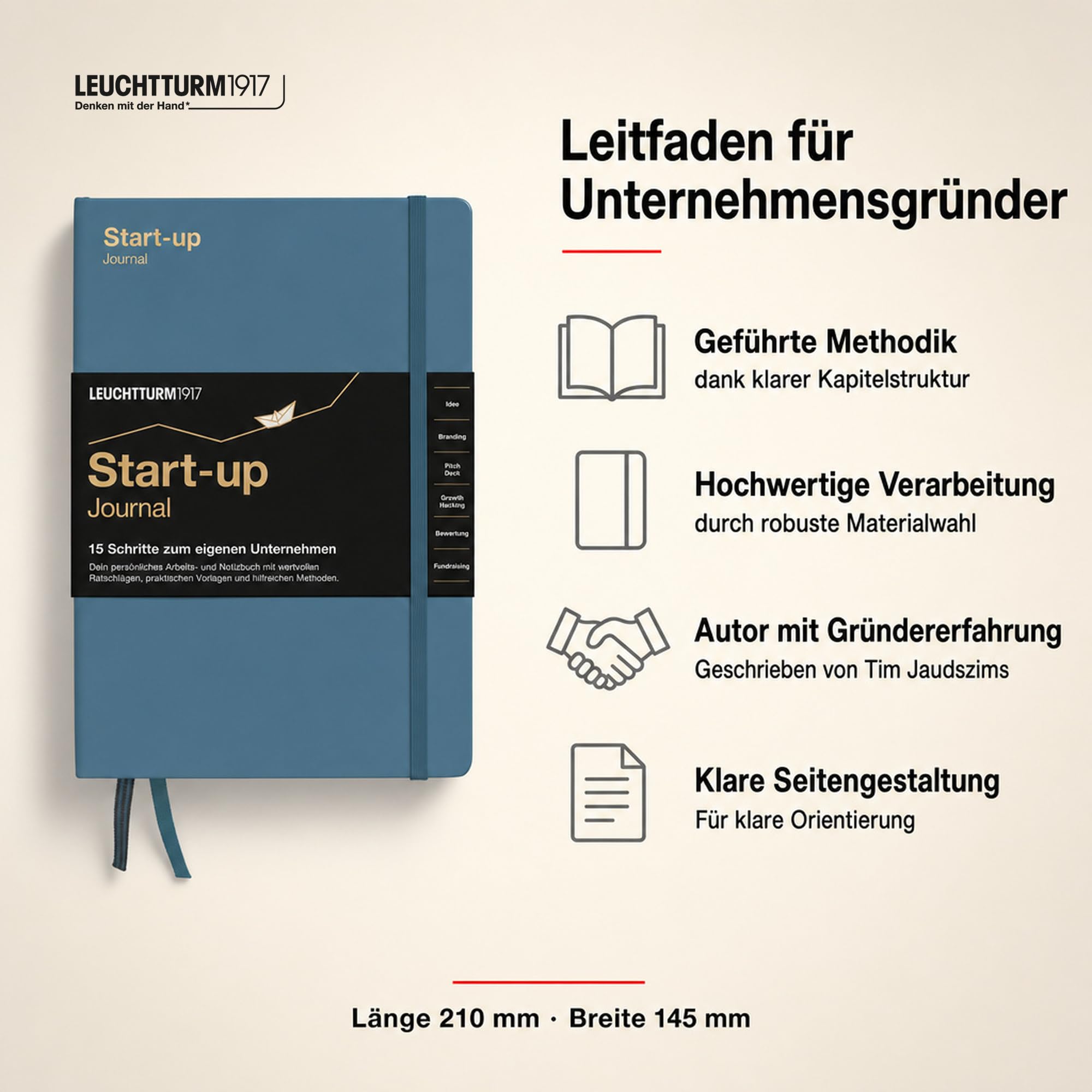 leuchtturm1917-start-up-journal-hardcover-a5-stone-blue image 2