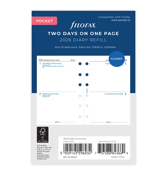 filofax-kalendereinlage-2026-pocket-multilingual-2-tage-1-seite image 1