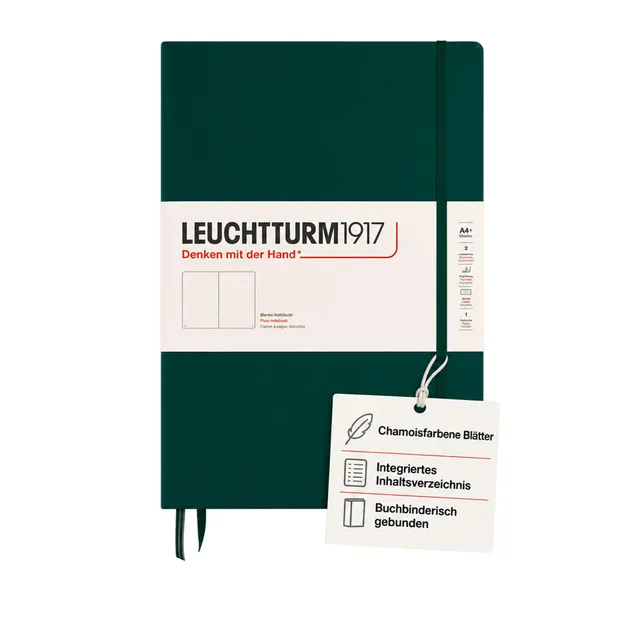 leuchtturm1917-370263-notizbuch-master-classic-a4-hardcover-blanko-forest-green image 1