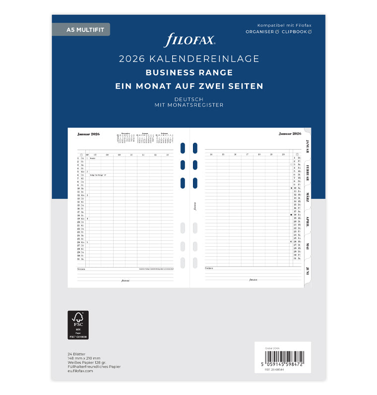 filofax-2026-kalendereinlage-1-monat-2-seiten-a5-deutsch image 1
