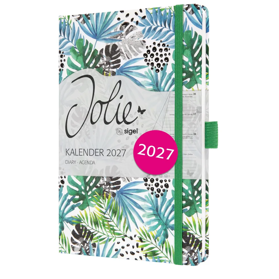 sigel-jolie-wochenkalender-2027-a5-green-jungle-fever-hardcover image 1