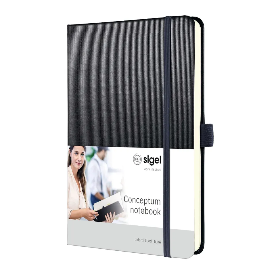 sigel-conceptum-notizbuch-a5-liniert-grey-metallic-hardcover image 1