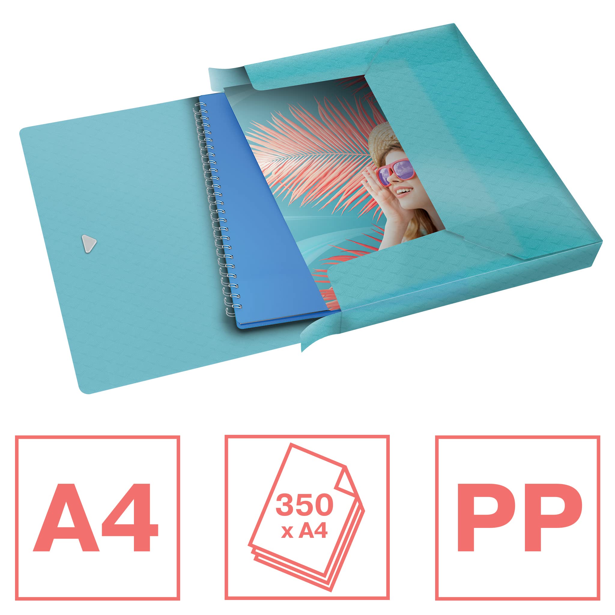 esselte-ablagebox-a4-colour-breeze-blau-40-mm-r-cken-f-r-350-blatt image 2
