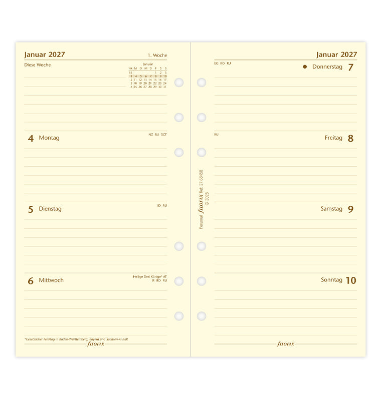 filofax-kalendereinlage-personal-2027-1-woche-2-seiten-deutsch-cotton-cream image 4