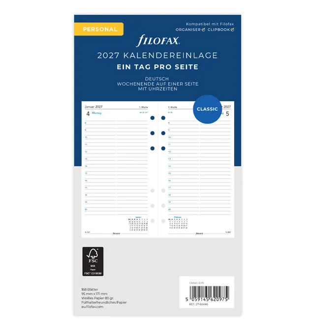 filofax-personal-2027-kalendereinlage-1-tag-1-seite-deutsch image 1