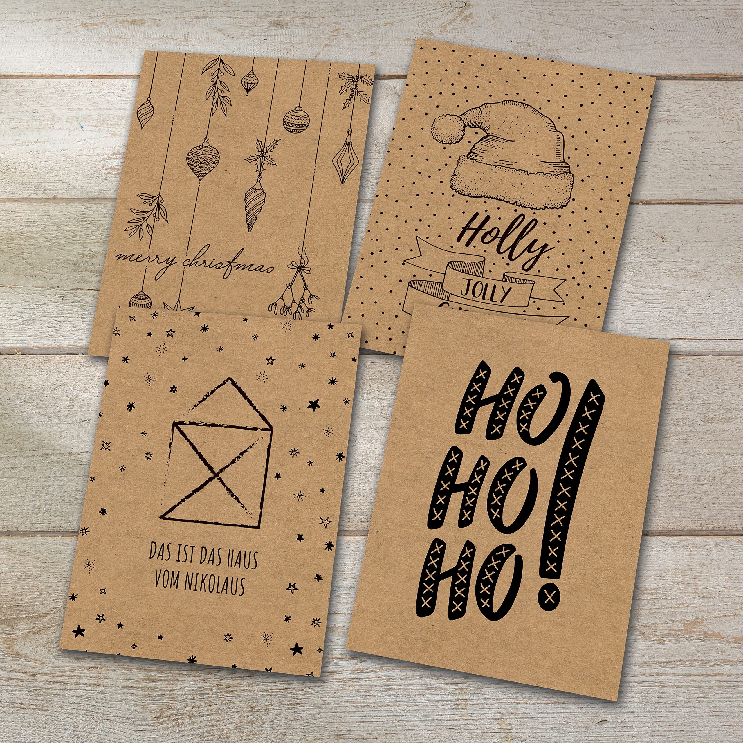 sigel-natural-christmas-postkarten-a6-24-karten-kraftpapier image 5