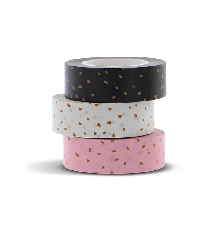filofax-confetti-washi-tape-set-3er-set-charcoal-pink-white image 1