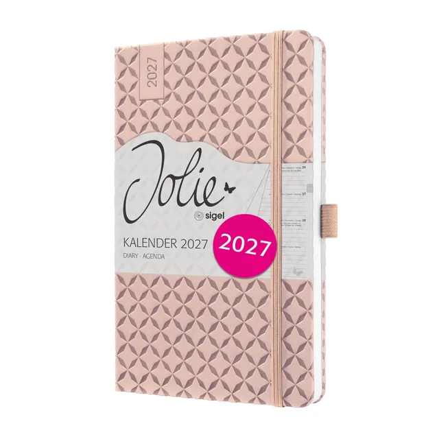 sigel-jolie-wochenkalender-2027-a5-perlenrosa-hardcover-terminplaner image 1