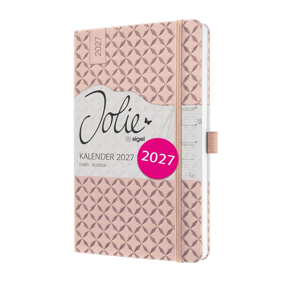 sigel-jolie-wochenkalender-2027-a5-perlenrosa-hardcover-terminplaner image 1