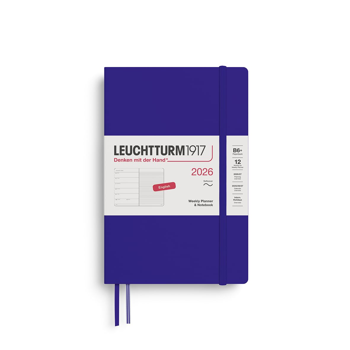 leuchtturm1917-wochenkalender-notizbuch-2026-paperback-b6-softcover-ink-englisch image 1