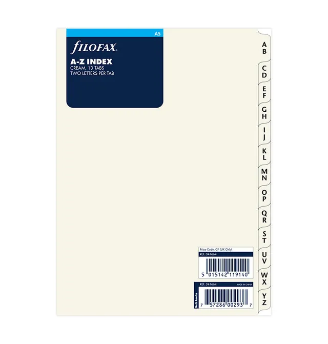 filofax-a5-register-a-z-cream-mit-verst-rkten-tabs image 1