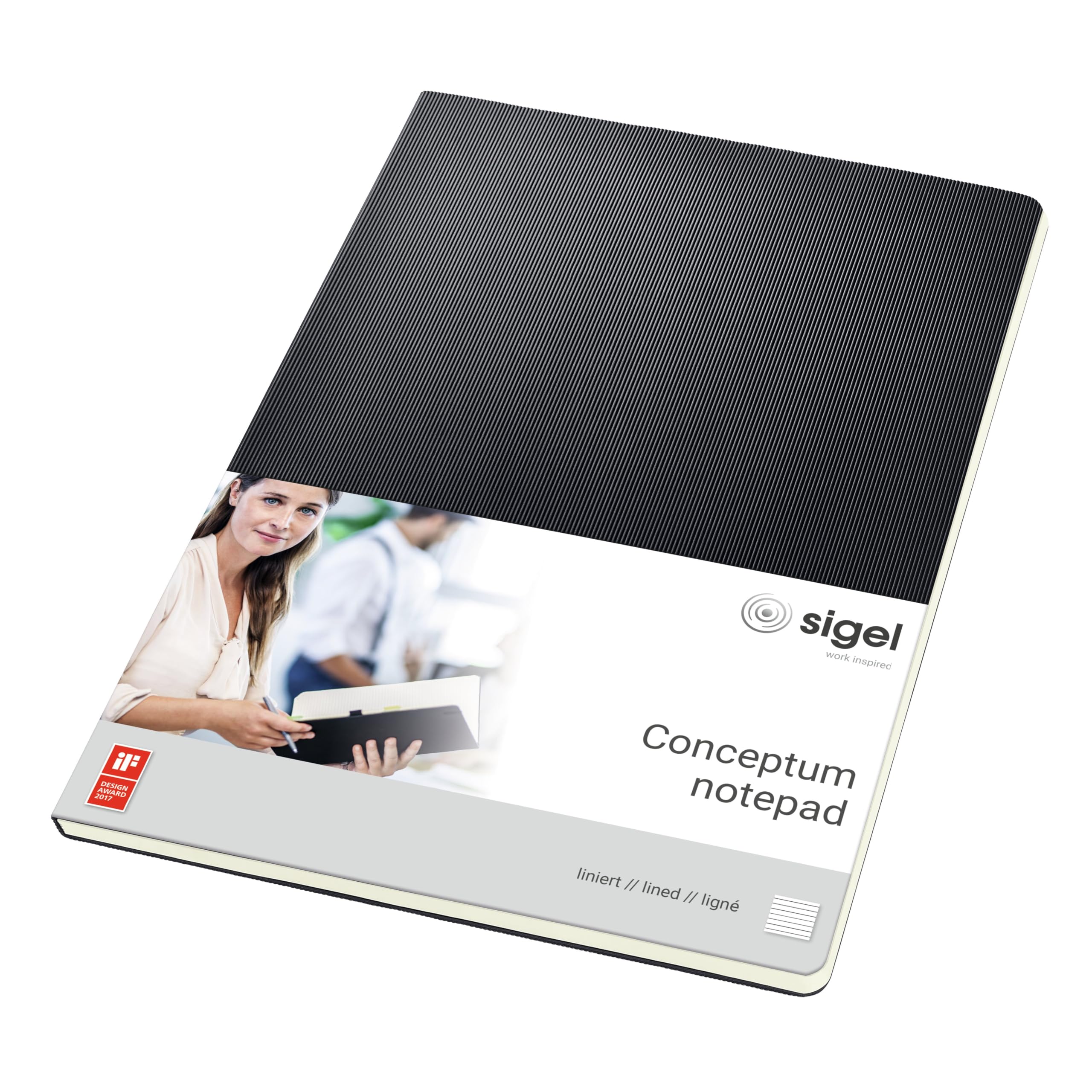 sigel-notizblock-conceptum-a4-liniert-60-blatt-mit-quickpocket image 1