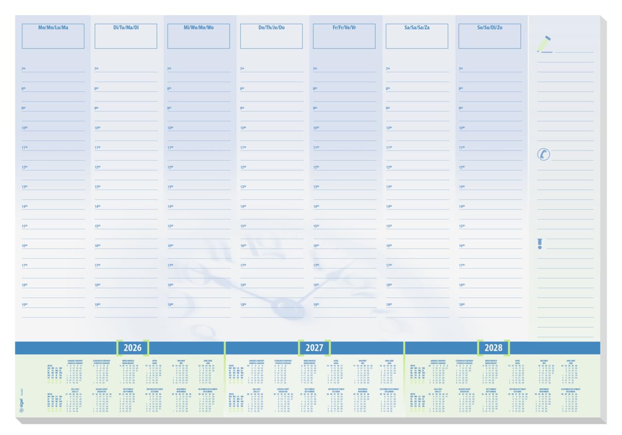 sigel-papier-schreibtischunterlage-time-din-a2-kalender-2026-2028-tagesplan image 1