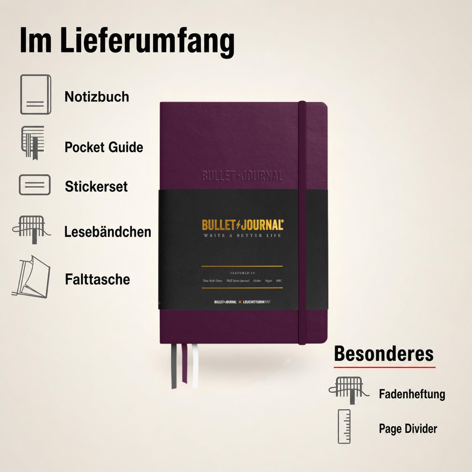 leuchtturm1917-bullet-journal-edition-2-a5-dotted-purple26-hardcover image 7