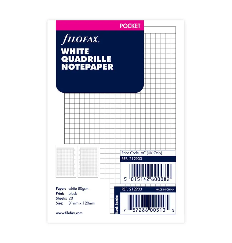 filofax-notizpapier-wei-kariert-3-mm-pocket-20-blatt image 1