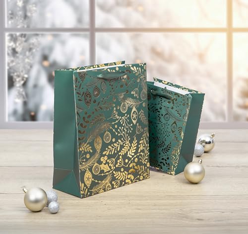 sigel-jolie-premium-geschenkt-ten-goldene-ornamente-gr-n-gro-33x26-cm-5er-set image 7