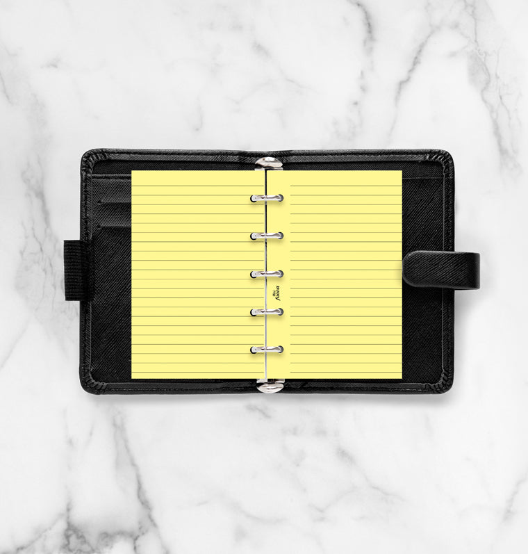 filofax-notizpapier-gelb-liniert-mini-einlage-20-blatt image 3