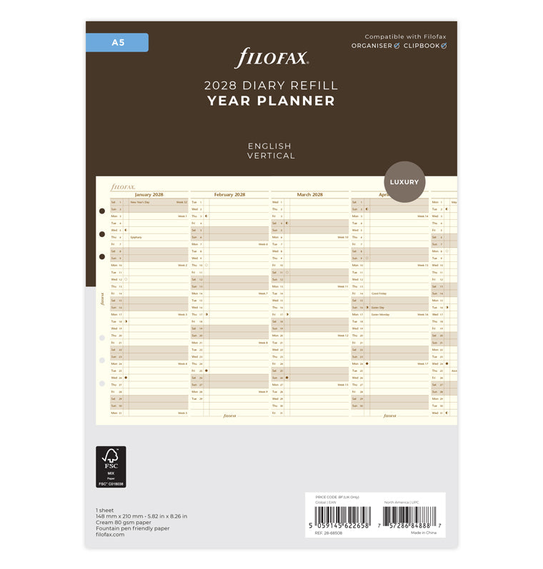 filofax-jahresplaner-englisch-a5-2028-cotton-cream-leporello image 1