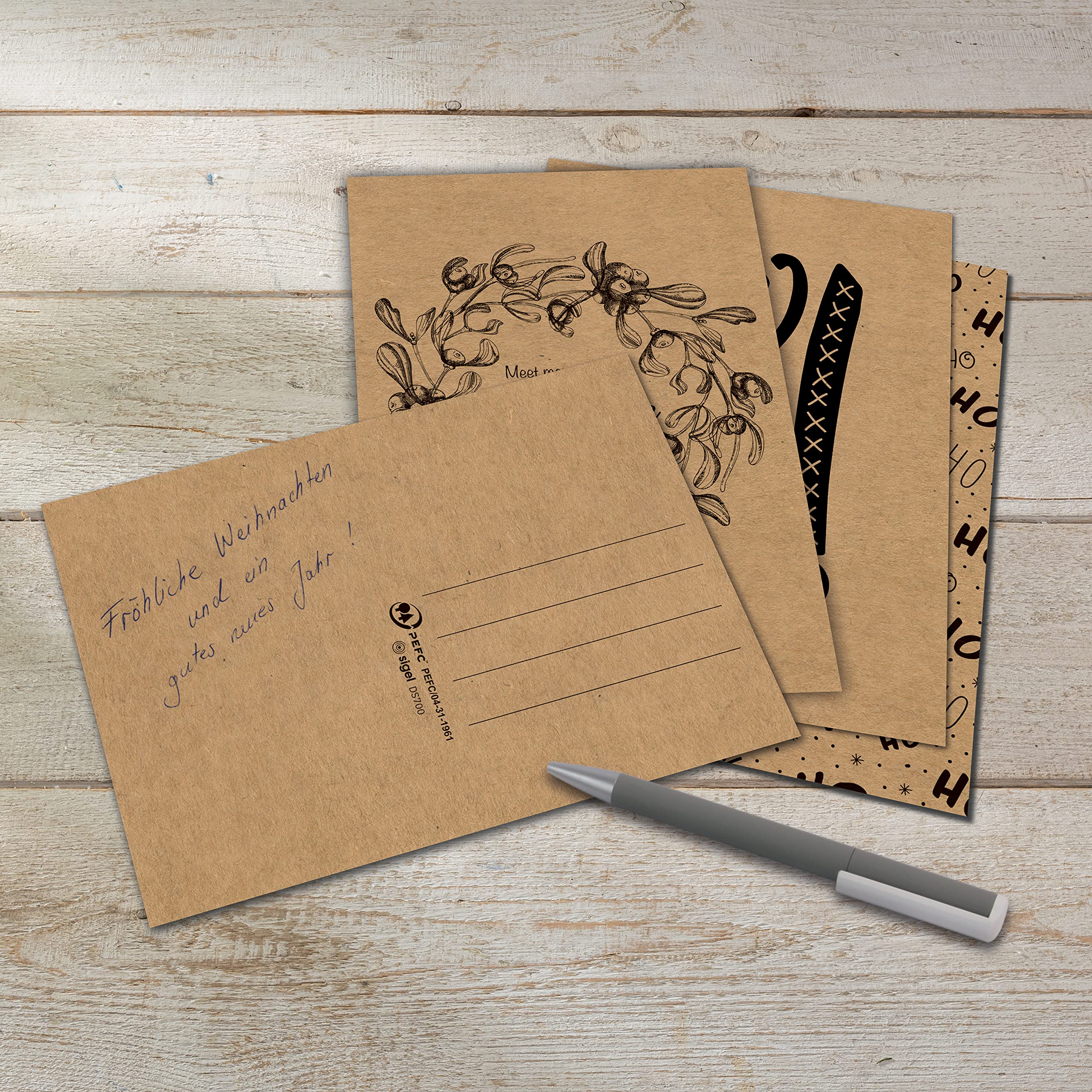 sigel-natural-christmas-postkarten-a6-24-karten-kraftpapier image 3