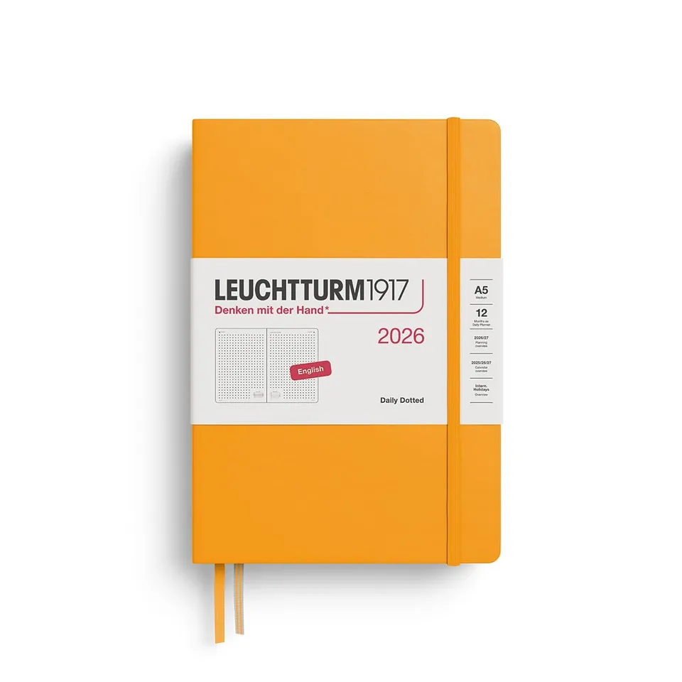 leuchtturm1917-tageskalender-2026-dotted-medium-a5-rising-sun-englisch image 1