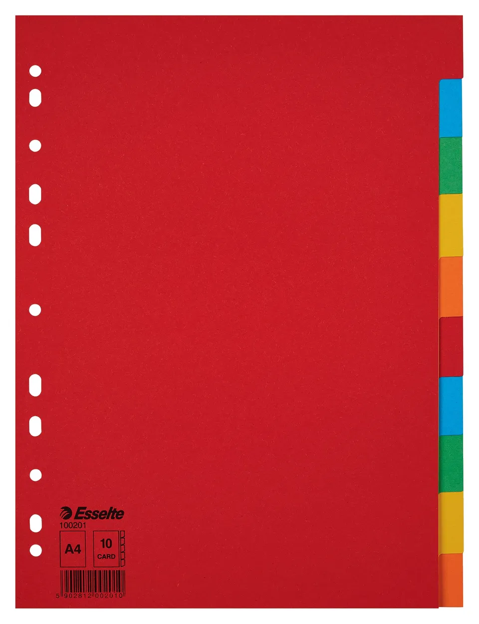 esselte-100201-register-a4-10-teilig-recyclingkarton-mehrfarbig image 1