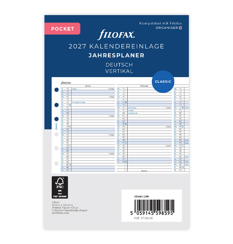 filofax-jahresplaner-deutsch-pocket-2027-leporello-kalendereinlage image 1