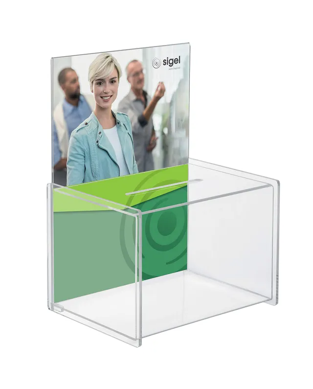 sigel-spendenbox-losbox-aus-acryl-mit-a4-einstecktafel image 1