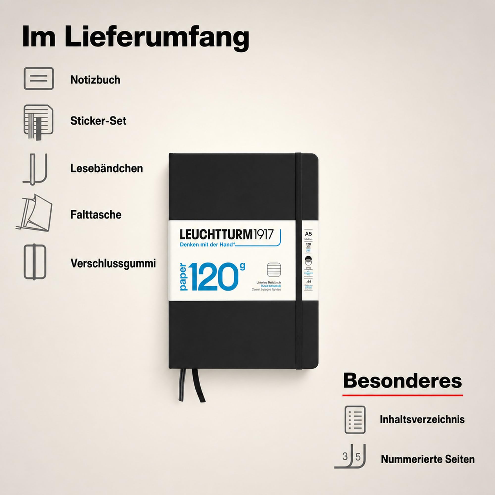 leuchtturm1917-notizbuch-medium-a5-schwarz-liniert-paper-edition-120-g-m image 7
