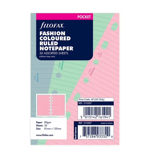 filofax-notizpapier-fashion-sortiert-liniert-pocket-30-blatt image 1