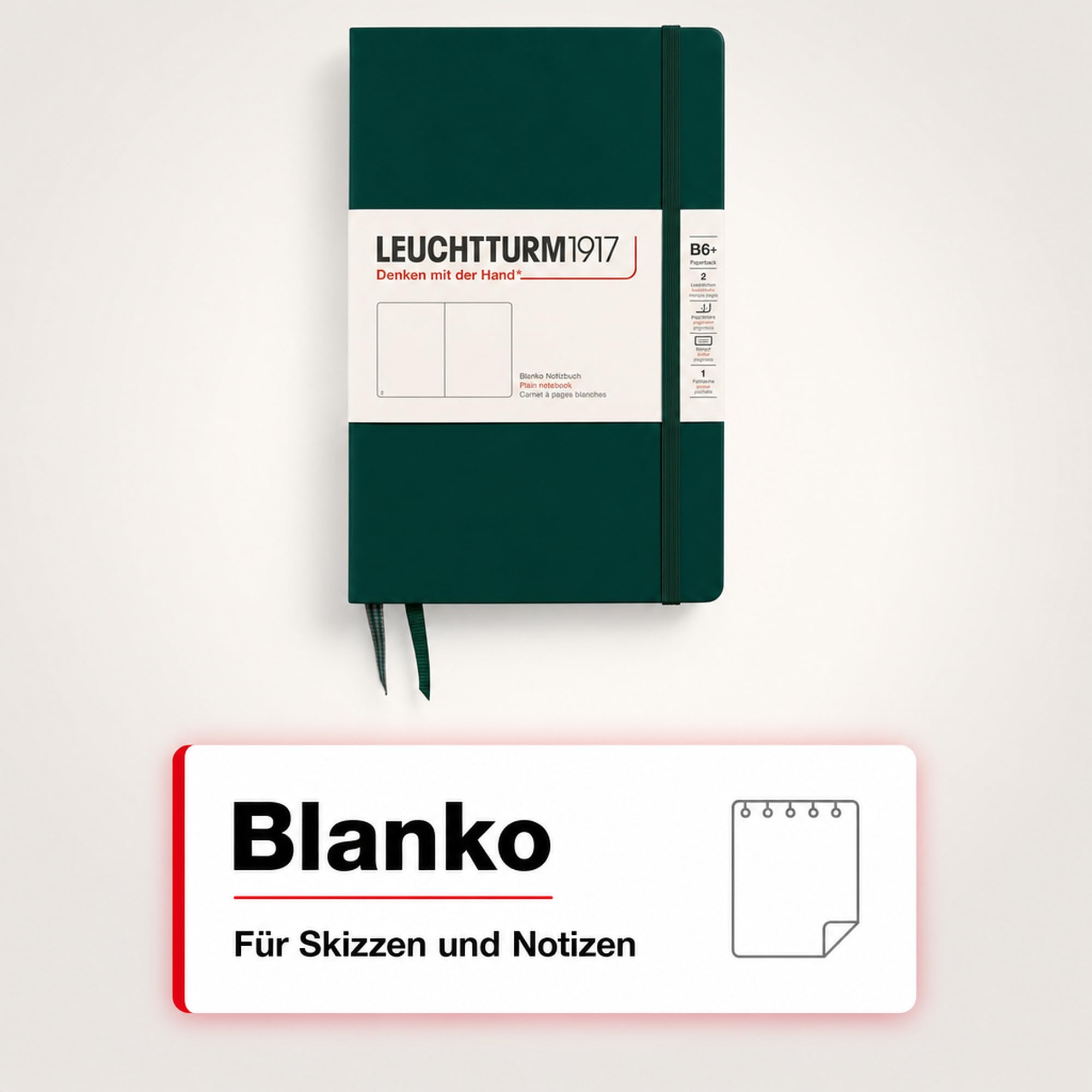 leuchtturm1917-notizbuch-b6-hardcover-forest-green-blanko image 6