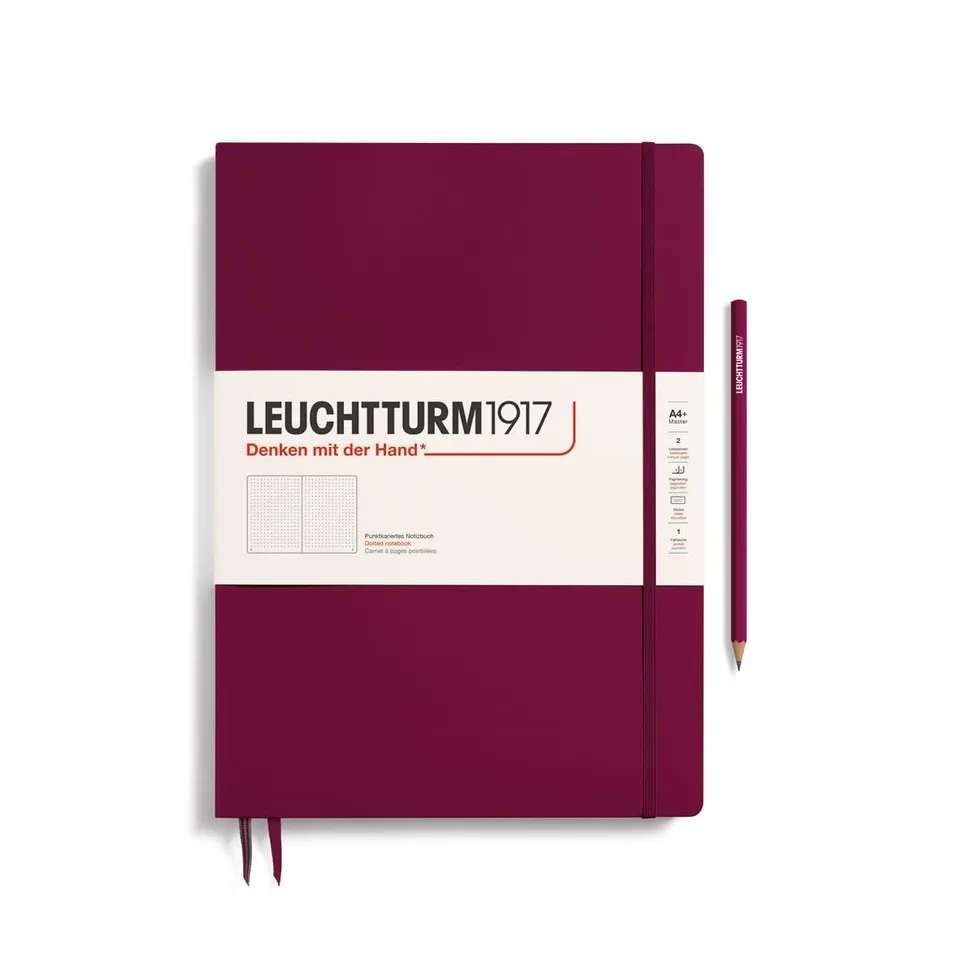 leuchtturm1917-master-slim-a4-hardcover-port-red-dotted-123-seiten image 1