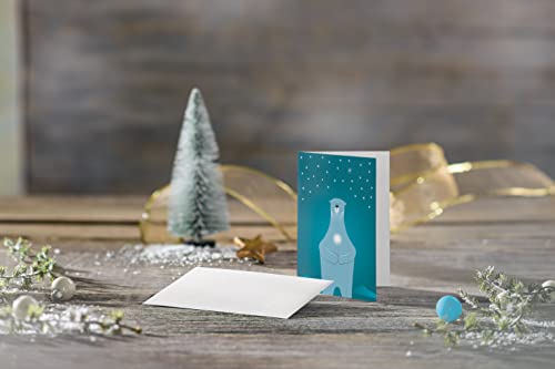 sigel-weihnachtskarten-eisb-r-mit-kerze-a6-10-karten-mit-umschl-gen image 8