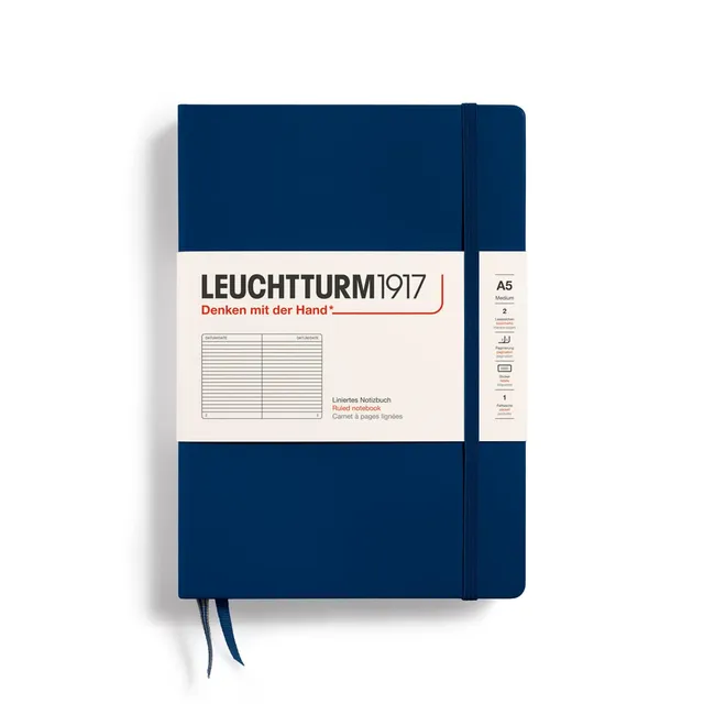 leuchtturm1917-notizbuch-medium-a5-hardcover-liniert-marine image 1