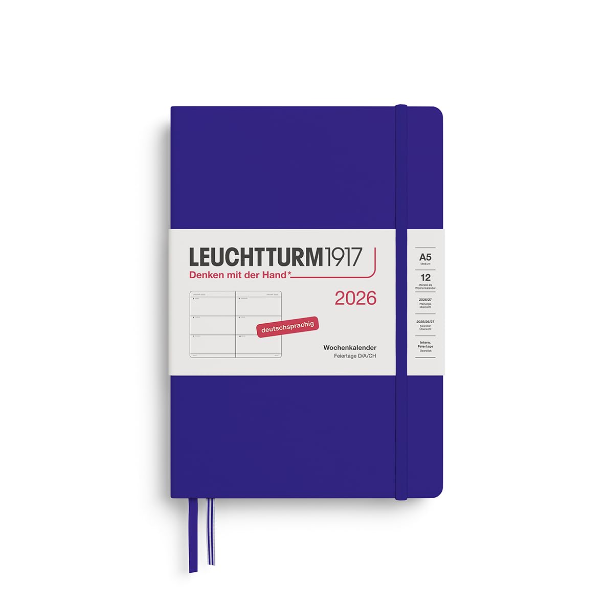 leuchtturm1917-wochenkalender-medium-a5-2026-ink-deutsch-hardcover image 1