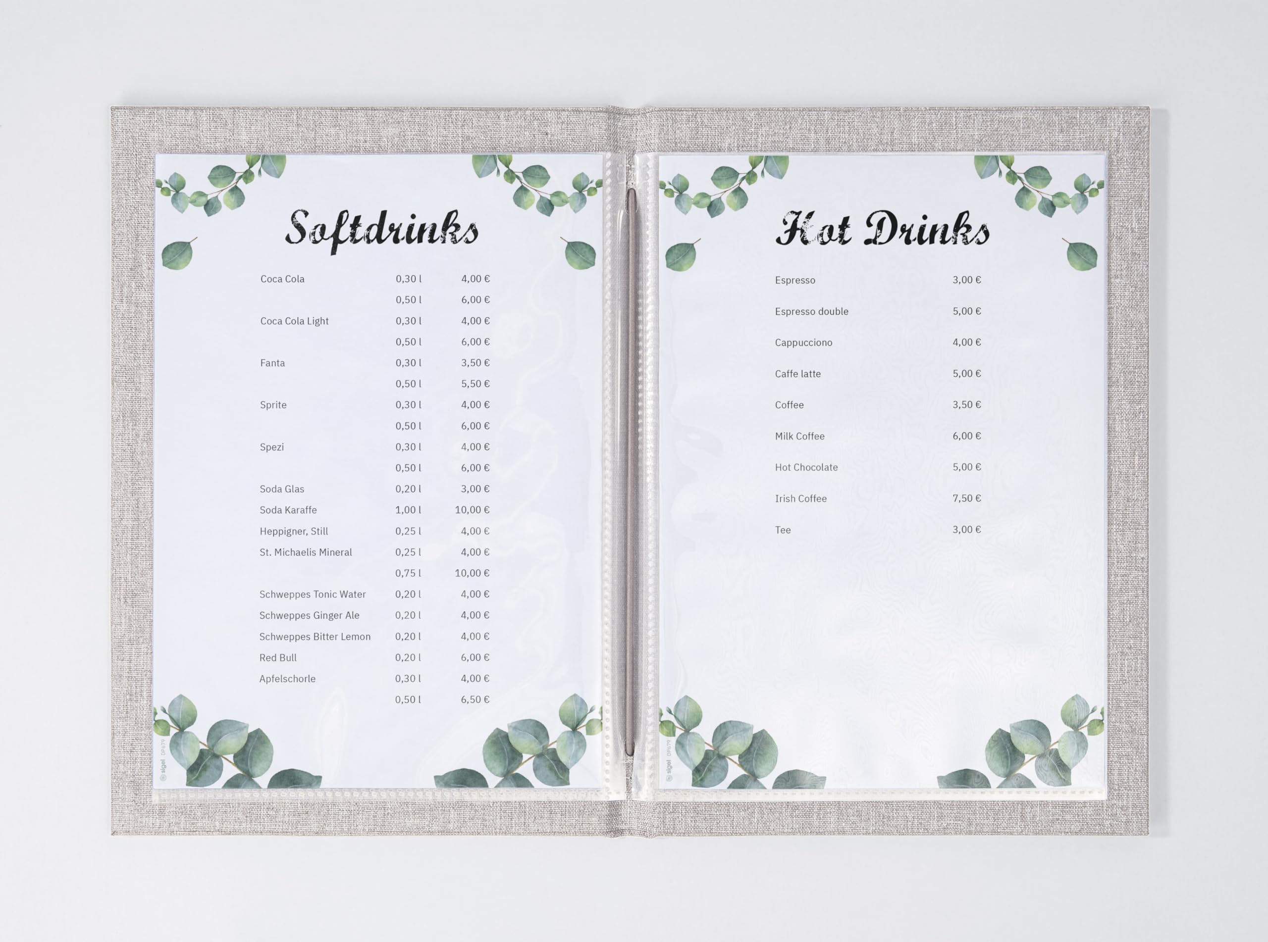 sigel-speisekartenmappe-a5-menu-mit-gummibindung-walnussholz image 3