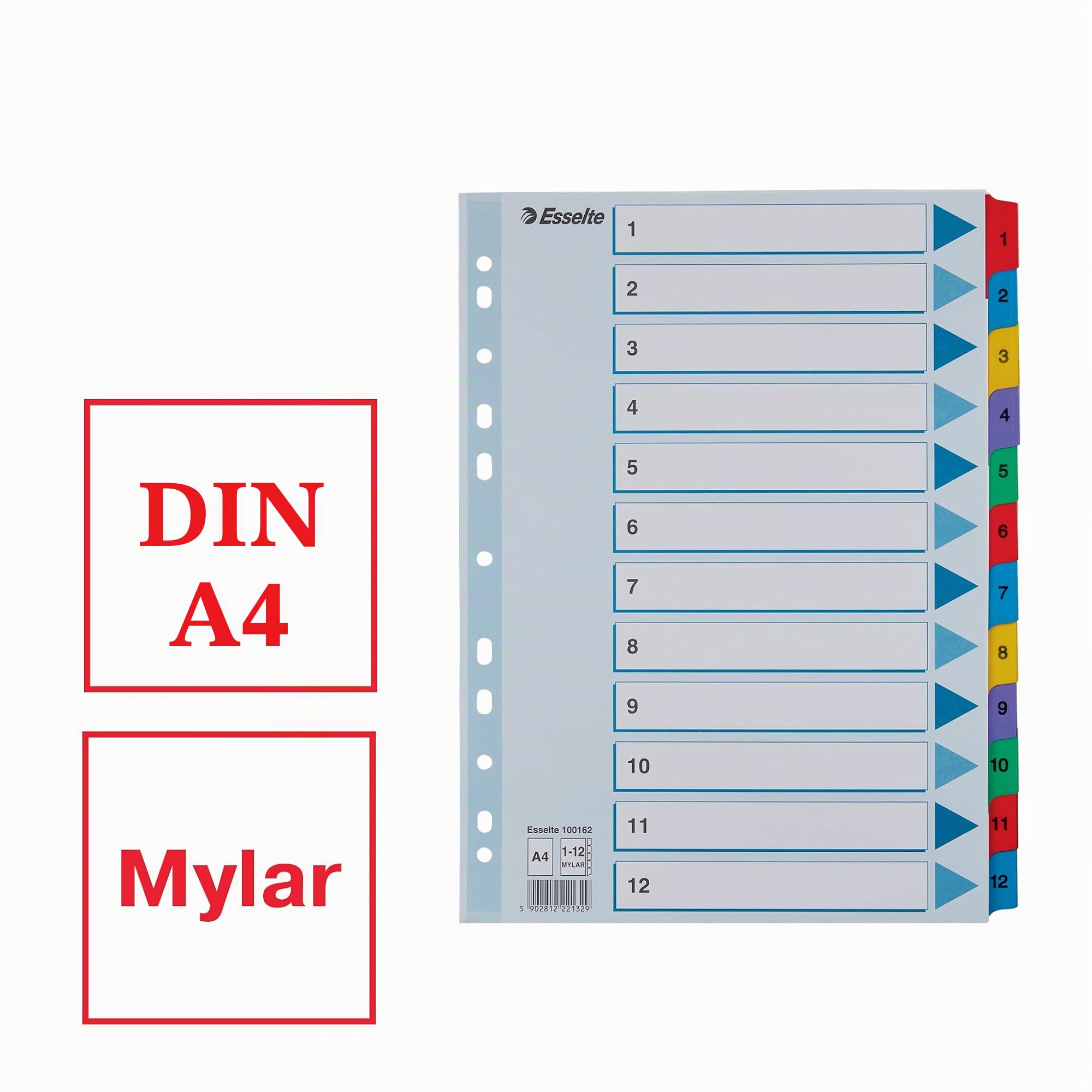 esselte-register-a4-deckblatt-und-12-trennbl-tter-taben-1-12-mylar-verst-rkt-bla image 2