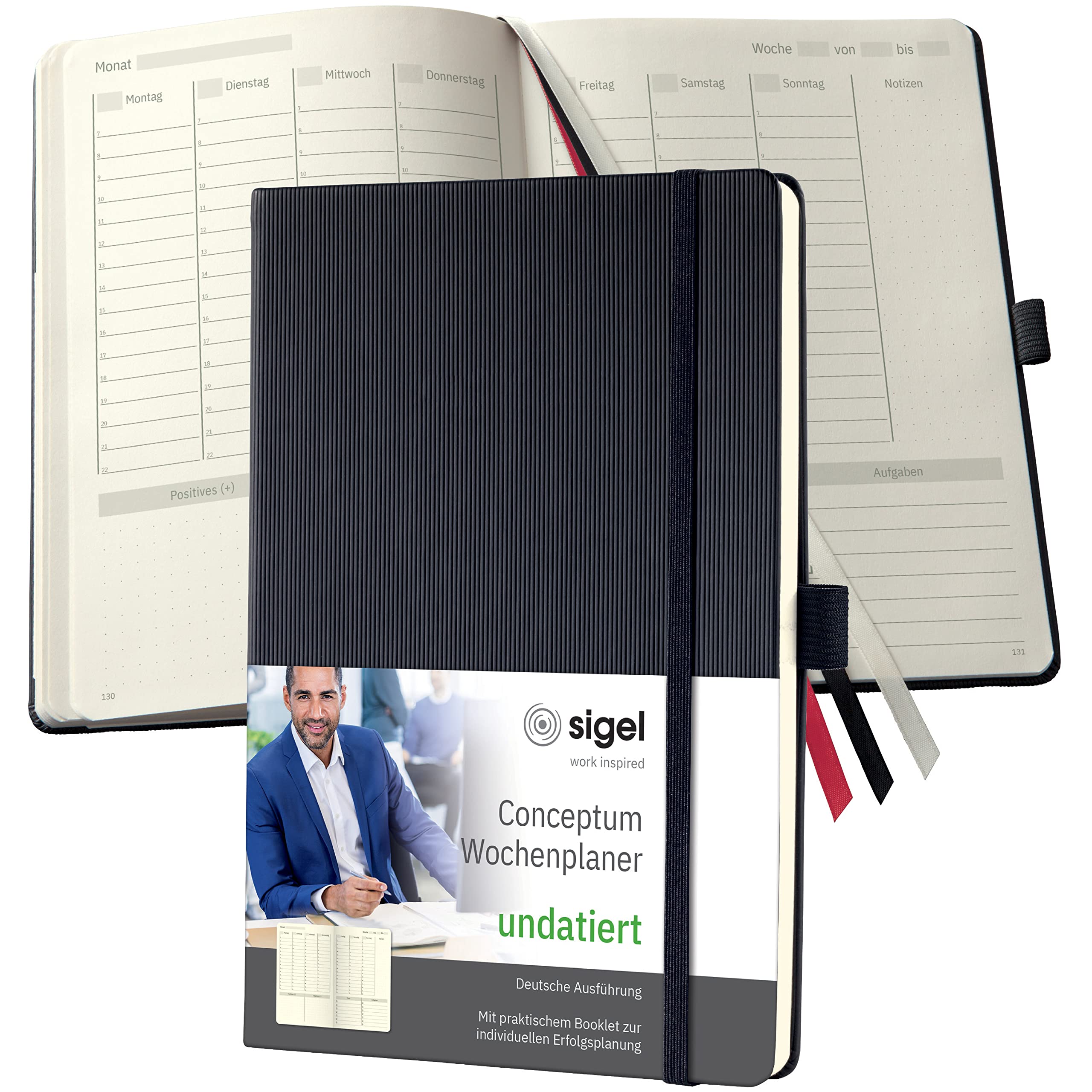 sigel-conceptum-wochenplaner-undatiert-a5-schwarz-hardcover-englisch image 3