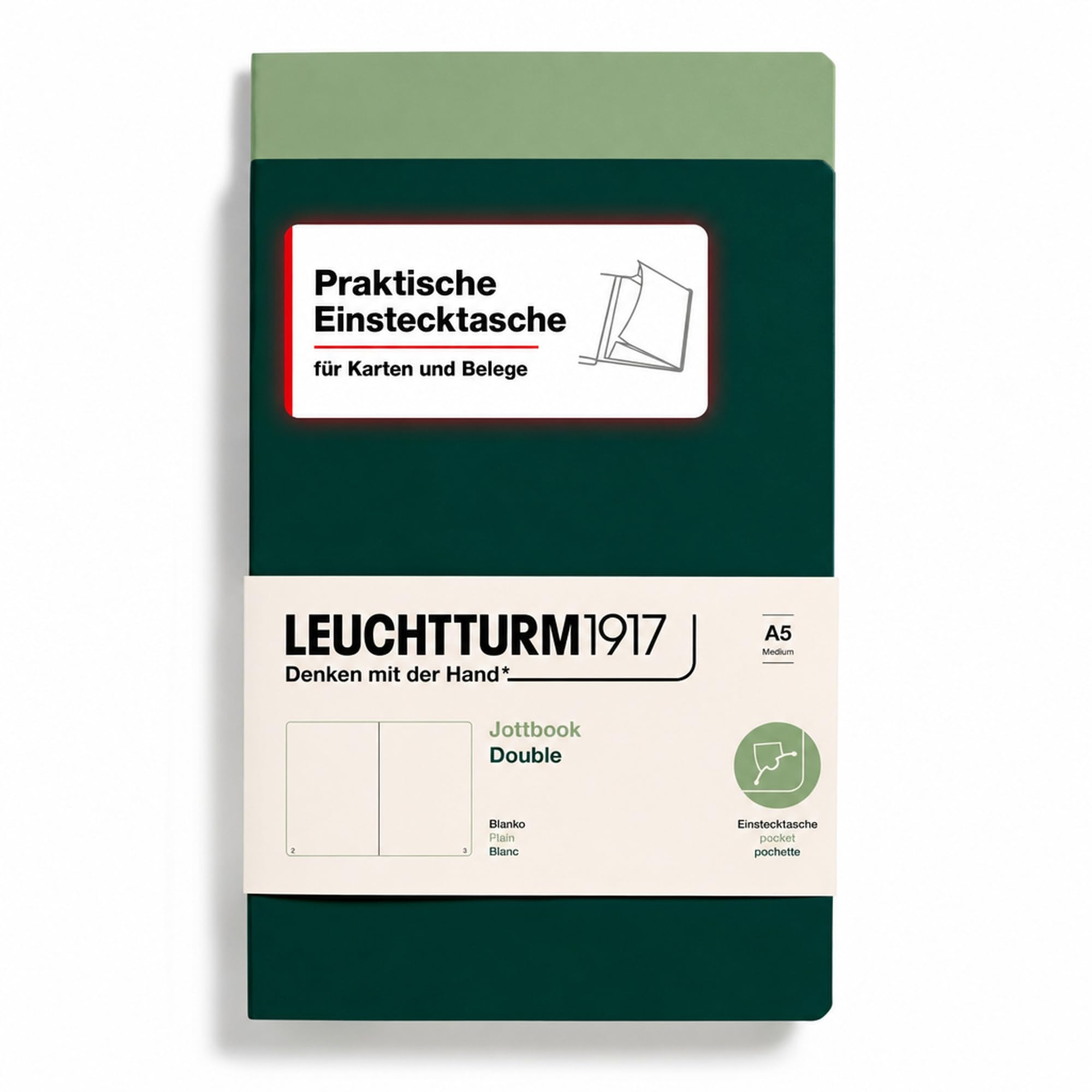 leuchtturm1917-jottbook-a5-blanko-2er-pack-salbei-und-forest-green image 8