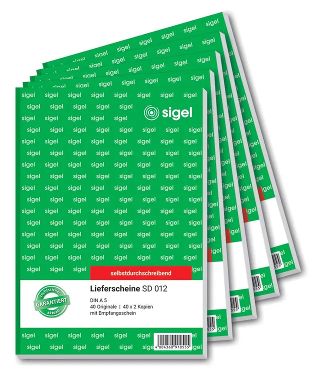 sigel-lieferschein-a5-selbstdurchschreibend-5-st-ck-x-3x40-blatt image 1