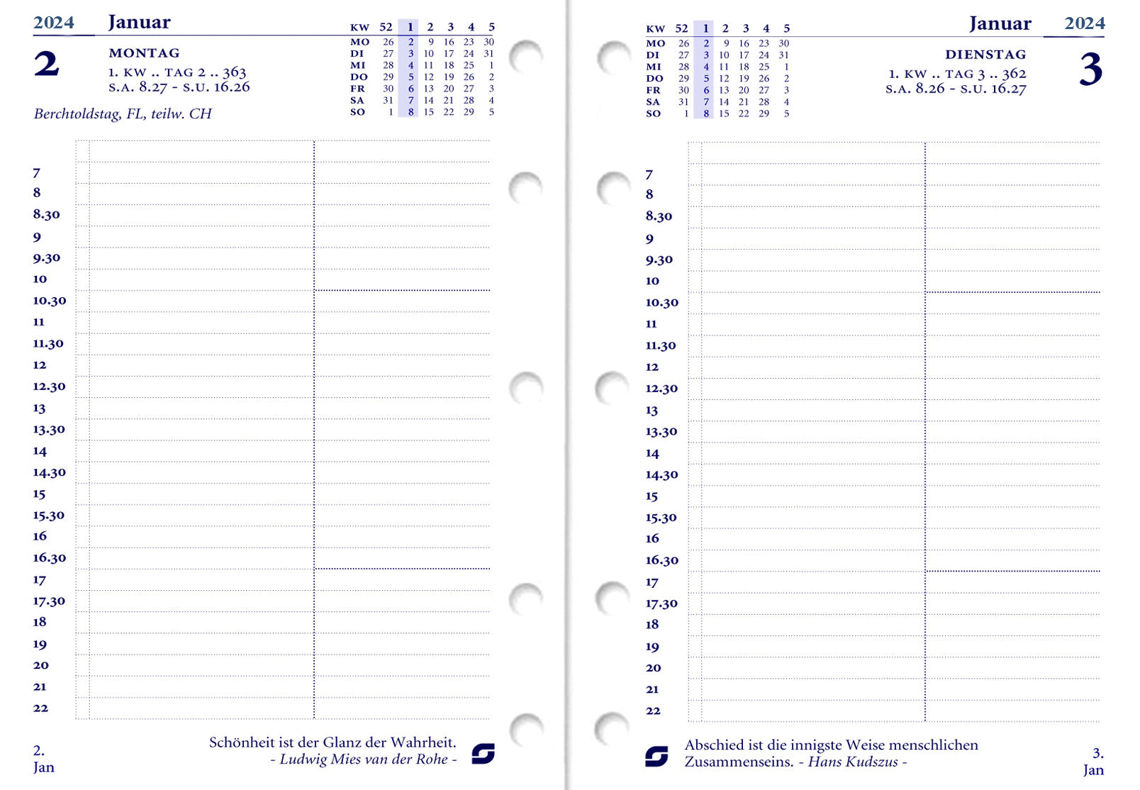 time-system-succes-kalender-mini-1-tag-pro-seite-deutsch-2026 image 2