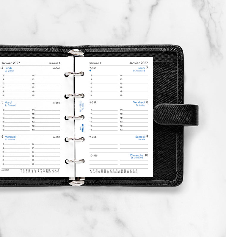 filofax-2027-wochenkalender-1-woche-2-seiten-franz-sisch-mini-organiser-einlage image 2