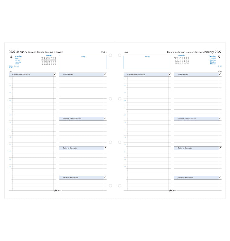 filofax-kalendereinlage-1-tag-1-seite-multilingual-a4-2027 image 4